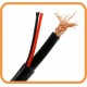 RG6 coaxial cable ทองแดง 21% 100 เมตร / ม้วน  สีดำ+ สายไฟ ใส่ ม้วนซีนพลาสติก