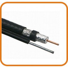 RG6 coaxial cable ทองแดง 30% 500 เมตร / ม้วน  สีดำ+ สลิง ใส่ Roll ไม้
