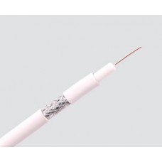RG6 coaxial cable 100 เมตร / ม้วน ทองแดง 16% PVC สายสีขาว Firm Packing